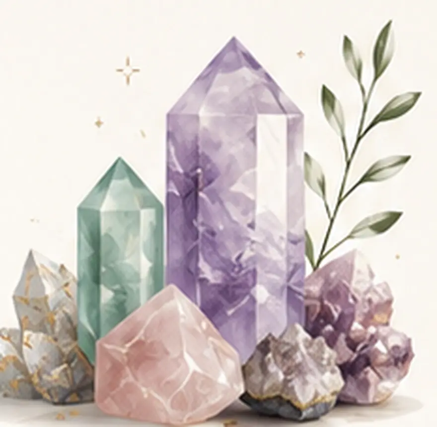 A cluster of healing crystals